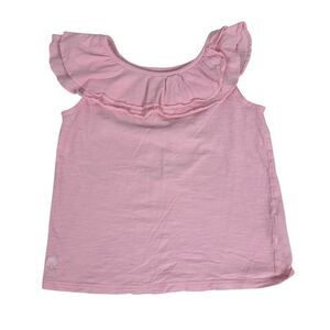 Lilly Pulitzer Girls Small Ruffle Neck Sleeveless Top Pink
